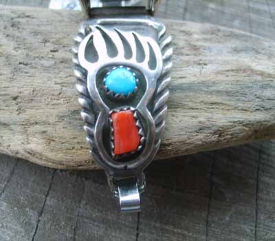 Native American Turquoise & Coral Watch Band